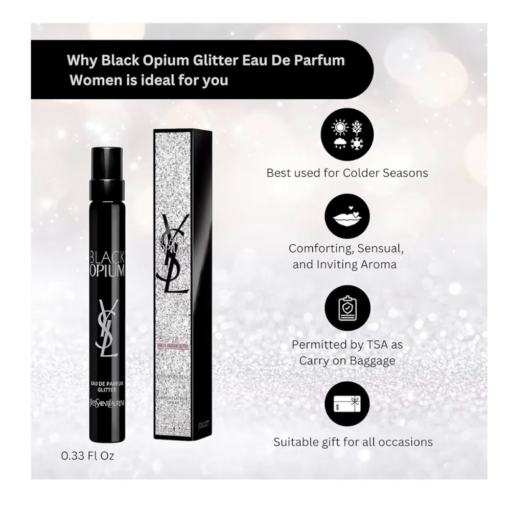 Yves Saint Laurent Black Opium Eau de Parfum Glitter travel size - Picture 4 of 5